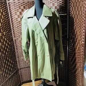 GALLERY Raincoat VINTAGE Metallic Green Size 3X  NWT